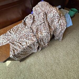 Leopard Print Pajama Set - Brown & Cream soft